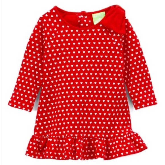 SNOpea Other - Red & White Love Me Heart Ruffle Shift Dress